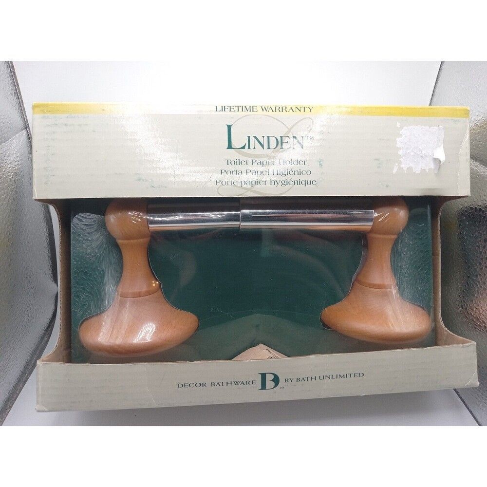 BATH UNLIMITED DECOR BATHWARE LINDEN TOILET PAPER HOLDER 51107 OAK